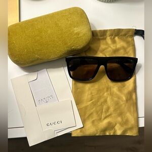 Gucci Black Sunglasses with Gold Case